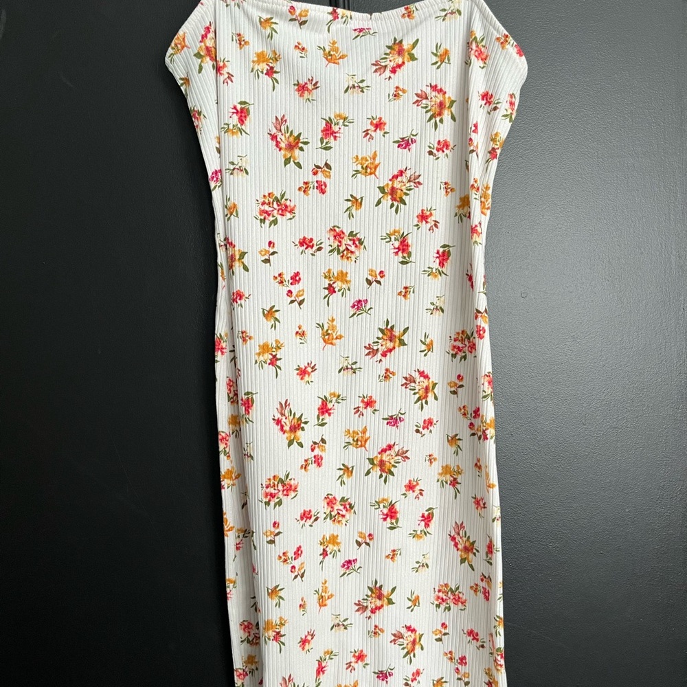 Floral Print White Dress